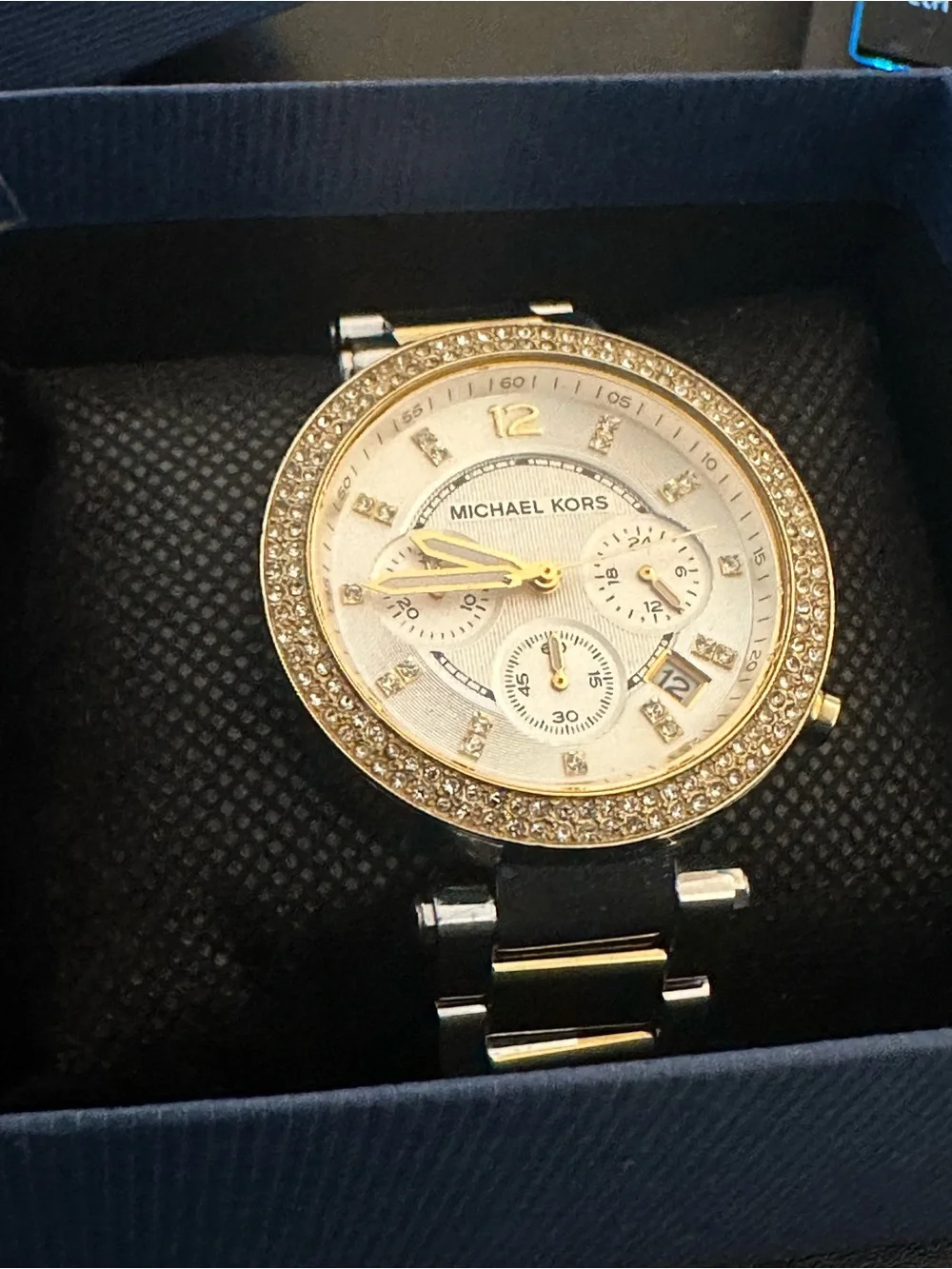 Michael Kors watches MK5626 Gold Chronograph Watch with Crystal Bezel pre owned